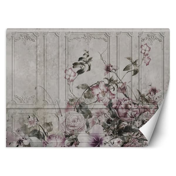 Seinämaalaus, Flowers roses vintage fresko - 250x175