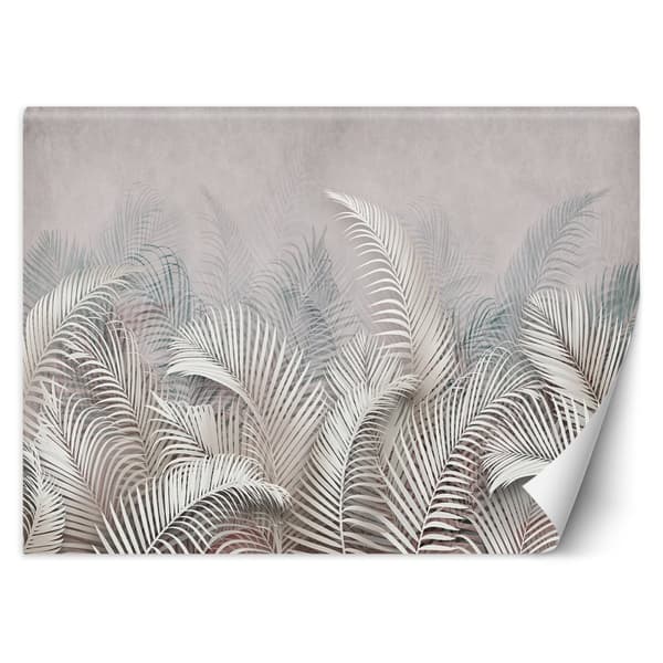 Seinämaalaus, 3D beige palmunlehdet - 300x210