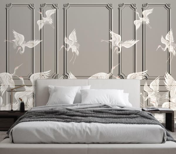 Fototapet, Crane birds in flight - 100x70