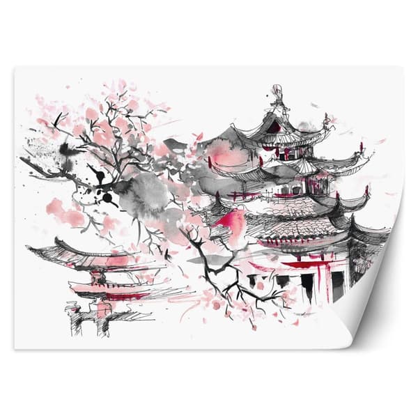Seinämaalaus, japanilainen pagodi - 300x210