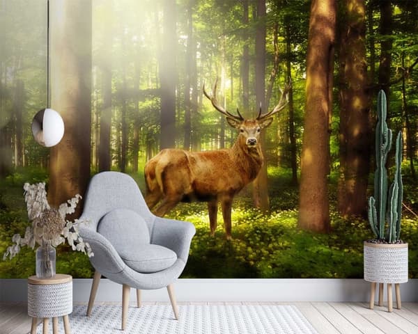 Seinämaalaus, Hirvi metsässä - 250x175