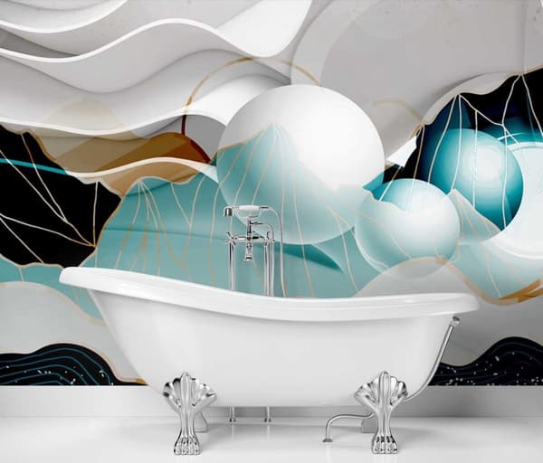 Seinämaalaus, Abstraktio 3D-palloilla - 250x175