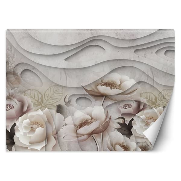 Fototapet, Blomster betonabstraktion - 350x245
