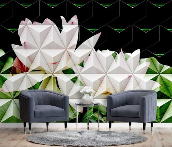 Fototapet, Geometrisk lotusblomma - 100x70
