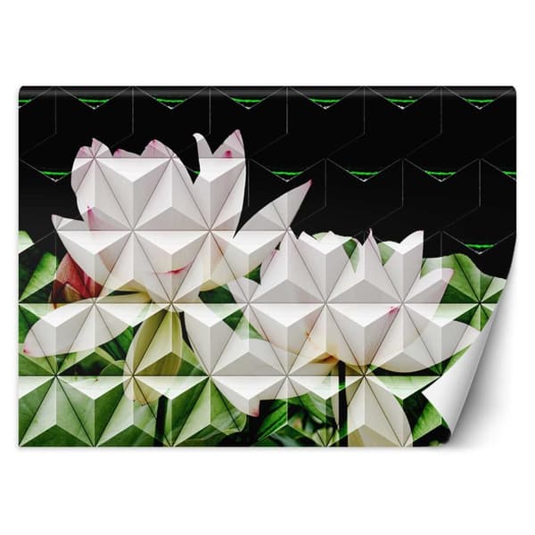 Vægmaleri, Geometrisk lotusblomst - 300x210