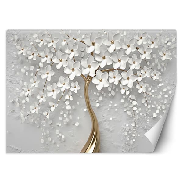 Fototapet, Abstrakt träd blommor natur 3D - 350x245