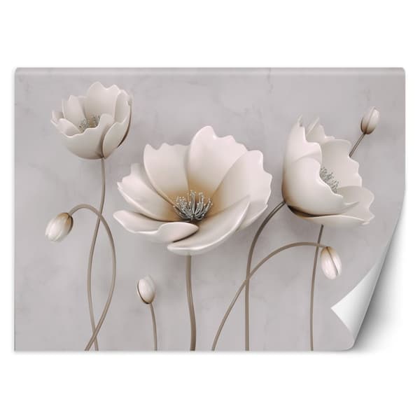 Fototapet, Abstrakta 3D-blommor - 350x245