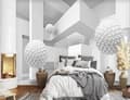 Pikkukuva 2 / 5: Seinämaalaus, Geometrinen 3D-abstraktio - 250x175