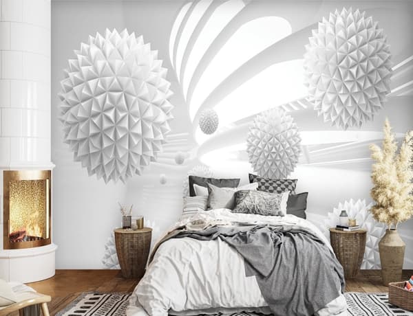 Seinämaalaus, Abstraktien pallojen tunneli 3D - 400x280