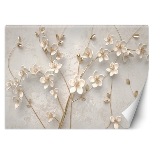 Fototapet, Blommor 3D abstraktion - 150x105