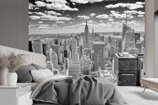 Seinämaalaus, Manhattanin kaupungin horisontti - 254x184