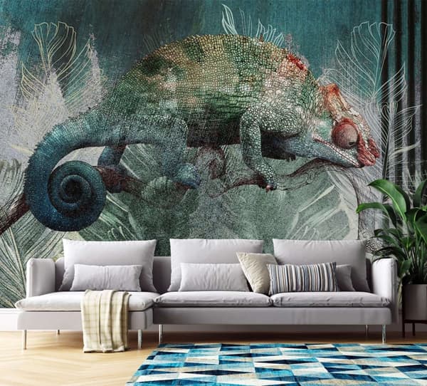 Seinämaalaus, Chameleon trooppisen metsän luonto - 450x315