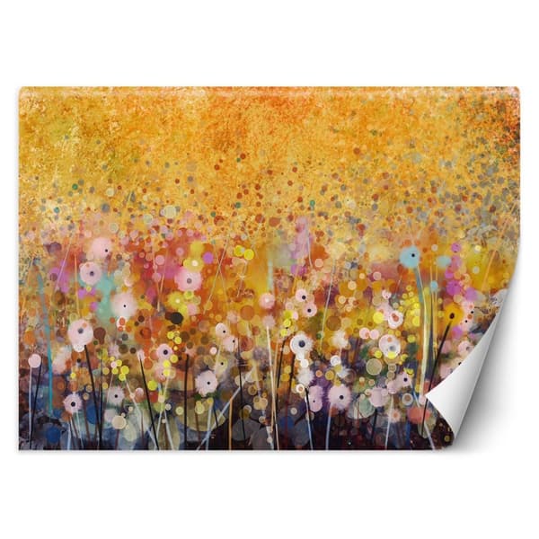 Fototapet, ängsblommor, färgglad abstraktion - 200x140