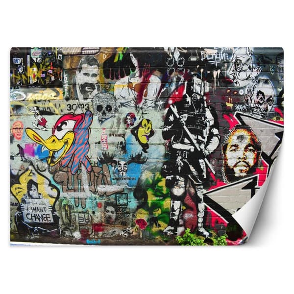 Seinämaalaus, värikäs katutaidegraffiti - 150x105