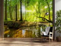 Pikkukuva 2 / 5: Seinämaalaus, metsäpuro puro auringonsäteet luonto - 250x175
