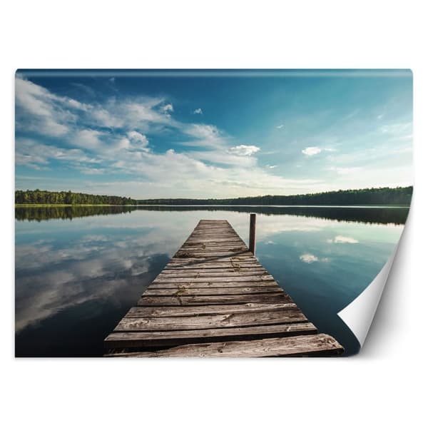 Valokuvatapetti, Näkymä laiturilta järvelle ja metsään - 200x140