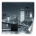 Pikkukuva 1 / 5: Seinämaalaus, Brooklyn Bridge yöllä New York mustavalkoinen - 200x200