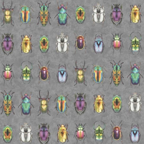 Woodchip - magnolia - WM-092R - Beetle Jewels Tapet Multicolor