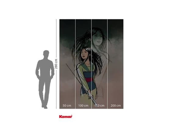 Komar - IADX4-083 - Disney Non-Woven Fototapet Brave Mulan 200 x 280 cm (Bredd x Höjd)