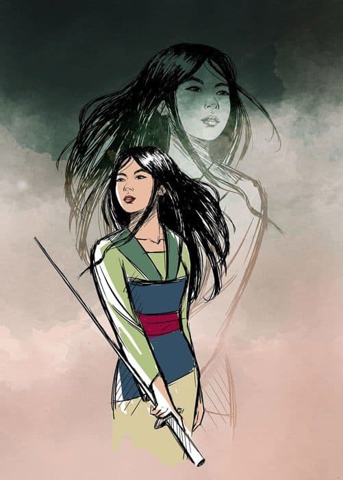 Komar - IADX4-083 - Disney Non-Woven Fototapet Brave Mulan 200 x 280 cm (Bredd x Höjd)