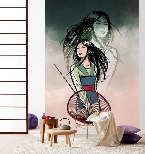 Komar - IADX4-083 - Disney Non-Woven Fototapet Brave Mulan 200 x 280 cm (Bredd x Höjd)