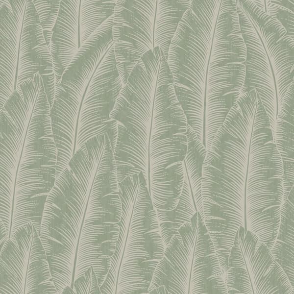 Grandeco Palmeira Leaf Wallpaper Sage Green One Size