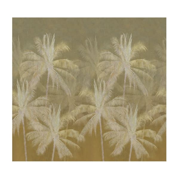 Konst för hemmet - Fototapet Vintage palm ockra - 300x280cm
