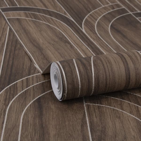 Sublime Non-woven Tapet - Modella Wood Walnut 10mx52cm