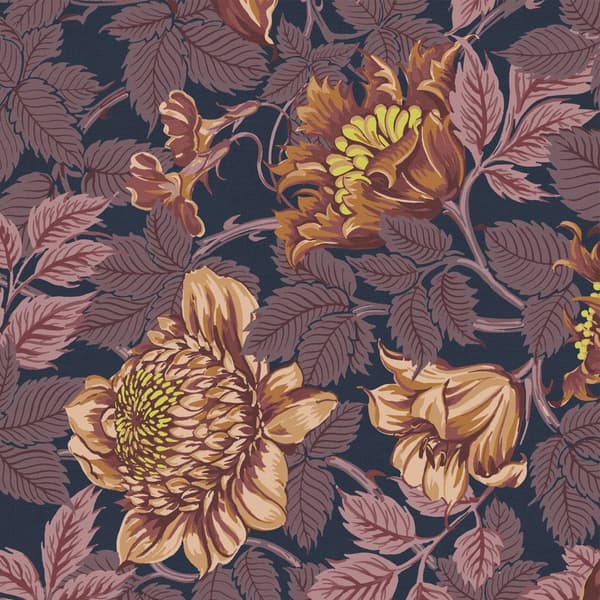 Sublimt ikke-vævet tapet - Blomster Bourgogne 10mx52cm