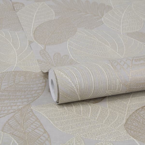 Sublime Non-woven Tapet - Leaf Veins Natural 10mx52cm