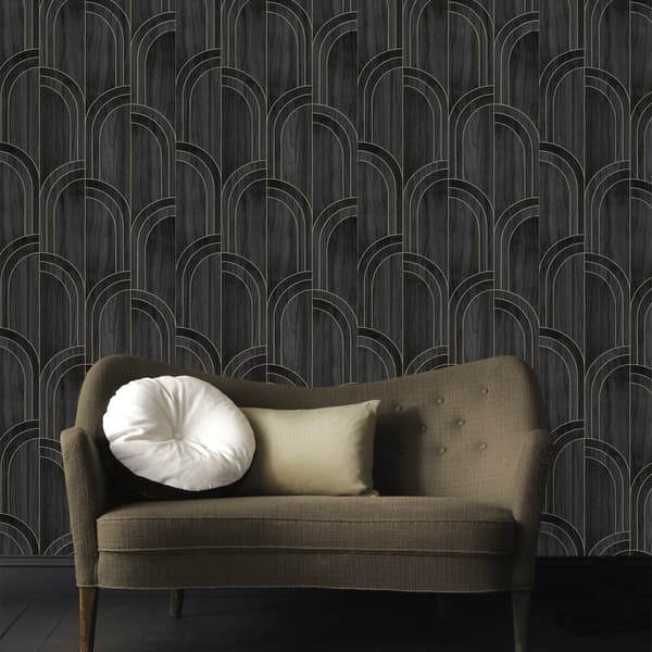 Sublime Non-woven Tapet - Modella Wood Black 10mx52cm
