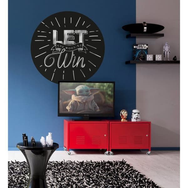 panorama rund självhäftande tapet Star Wars svart och vitt - Ø 128 cm - 612023