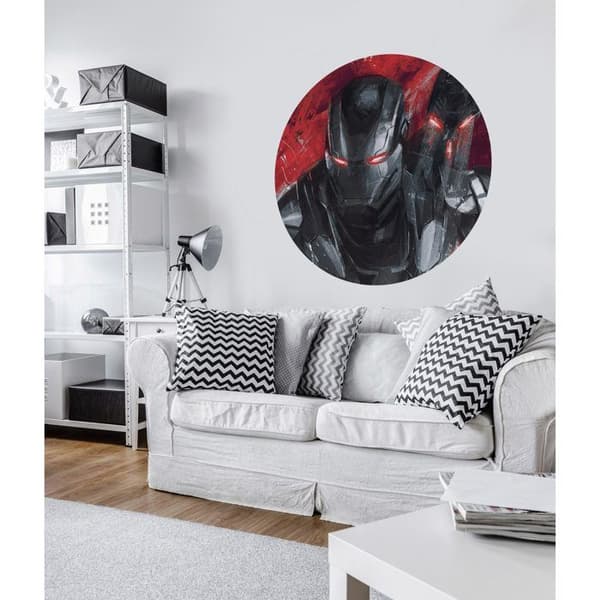 självhäftande rund panoramatapet the Avengers röd och grå - Ø 128 cm - 612048