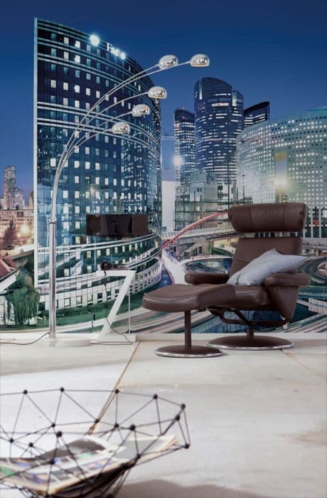 Panoramisk tapet - Sanders &amp; Sanders - Blå stad - 368 x 254 cm - Ekologisk - Matt