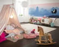 Miniatyrbild 2 av 3: panorama tapeter blått och rosa landskap - 300 x 100 cm - 612100