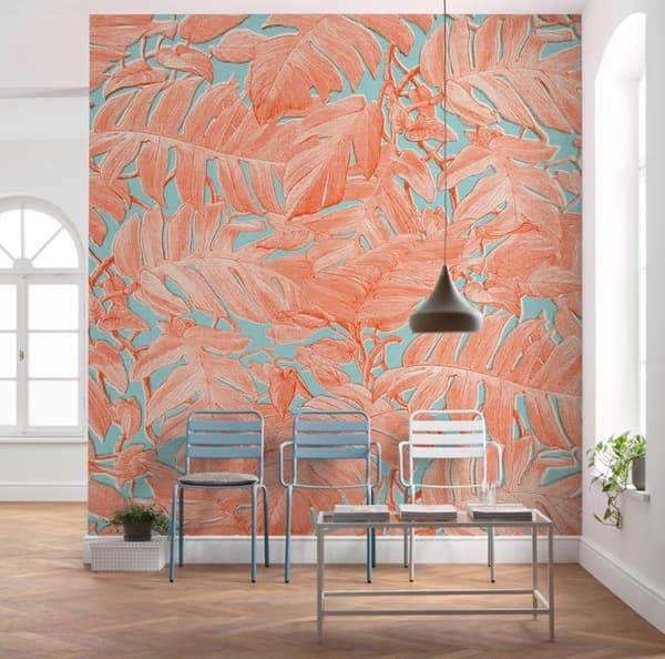 panoramatapet Coralla rosa och blå - 300 x 280 cm - 612133