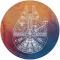Miniatyrbild 3 av 5: rund panoramatapet Star Wars orange och blå - Ø 128 cm - 612026