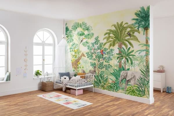 panorama tapetäventyr i den gröna djungeln - 350 x 280 cm - 612143