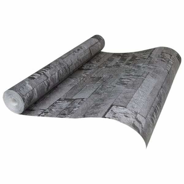 vidaXL Tapet 3D stenlook svart -  Tapeter