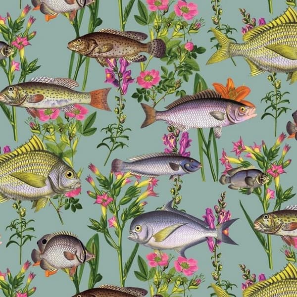 Holden Décor Lagoon Fish Wallpaper Teal 10m x 52cm