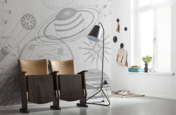 panorama tapetskiss av kosmos grå - 300 x 280 cm - 612135