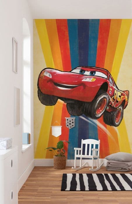 panoramatapet Bilar röd, gul och blå - 200 x 280 cm - 612086