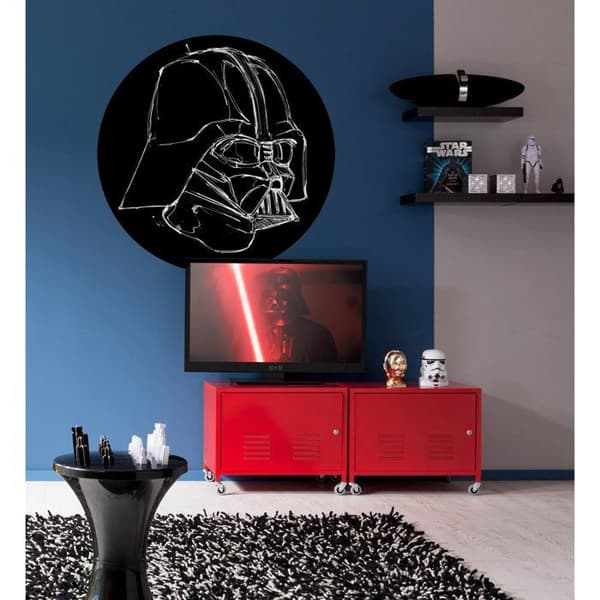 rund panoramatapet Star Wars svart och vitt - Ø 128 cm - 612020
