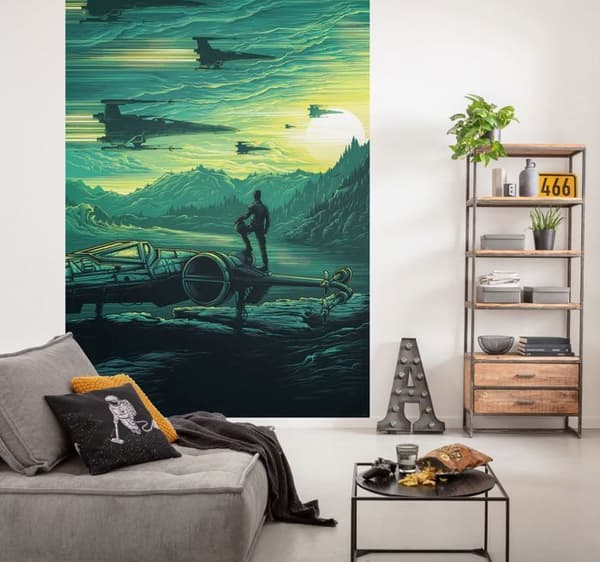 Panoramisk tapet - Sanders &amp; Sanders - Star Wars - Grön - 200 x 280 cm - Non-woven