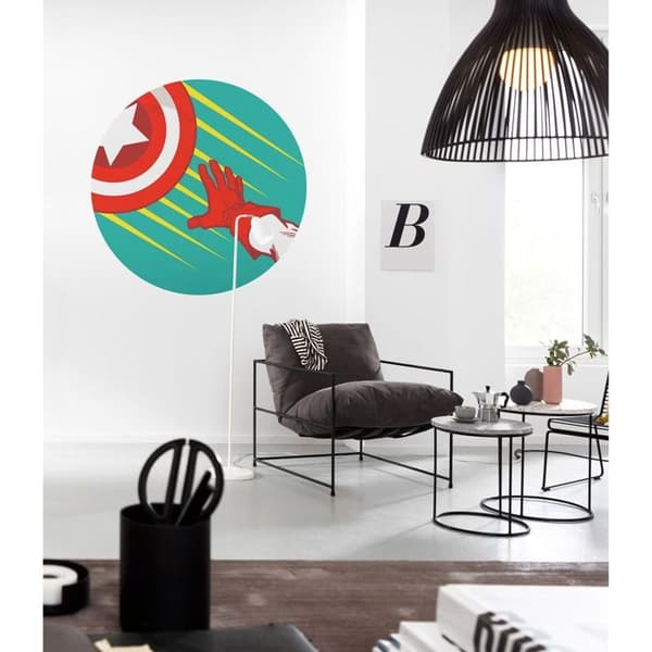självhäftande rund panoramatapet the Avengers grön och röd - Ø 128 cm - 612050