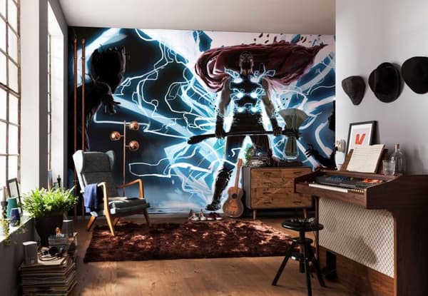 panorama tapet Thor blå och röd - 500 x 280 cm - 612060
