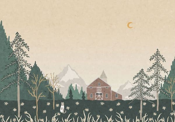 panoramatapet liten grön och beige gård - 400 x 280 cm - 612144