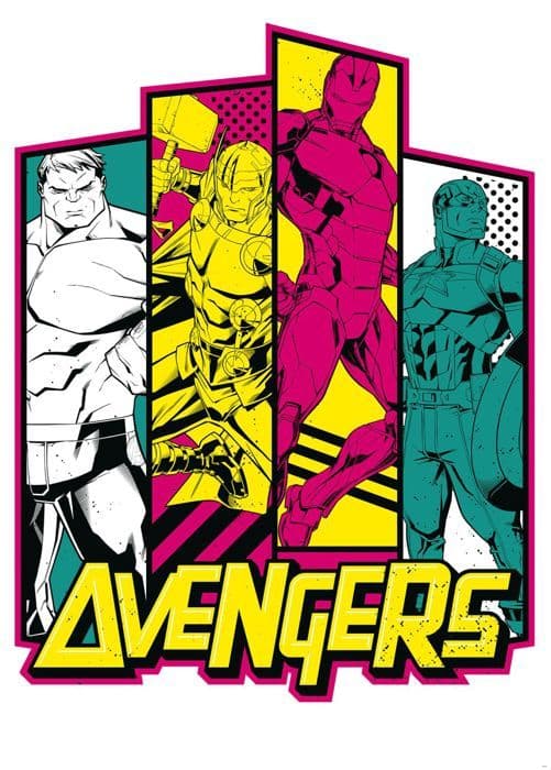 Panoramiskt tapet - Sanders &amp; Sanders - The Avengers - Flerfärgad - 200 x 280 cm - Vinyltapet