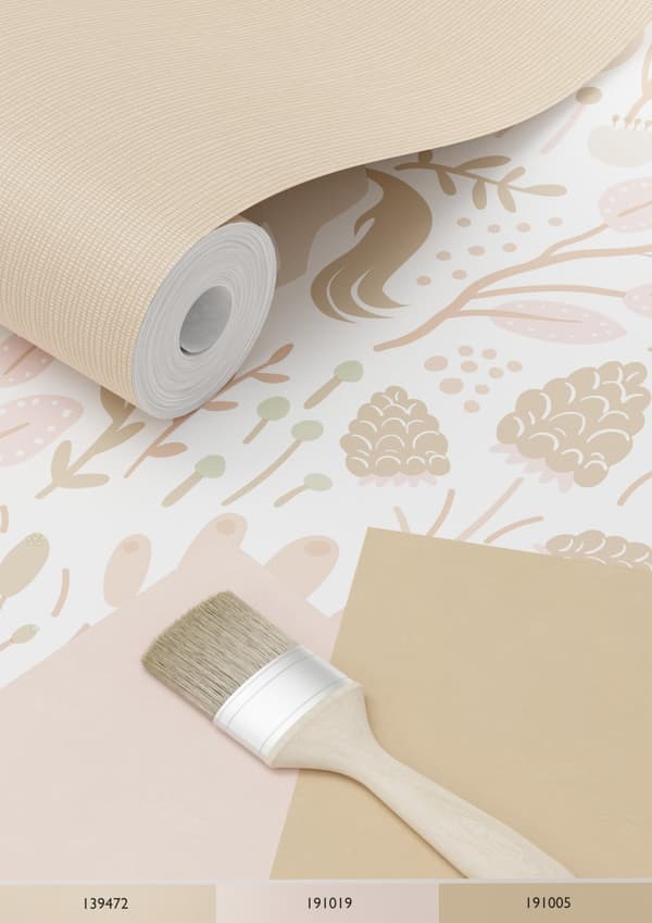 ESTAhome tapet enhjørninger beige 0.53 x 10.05 m