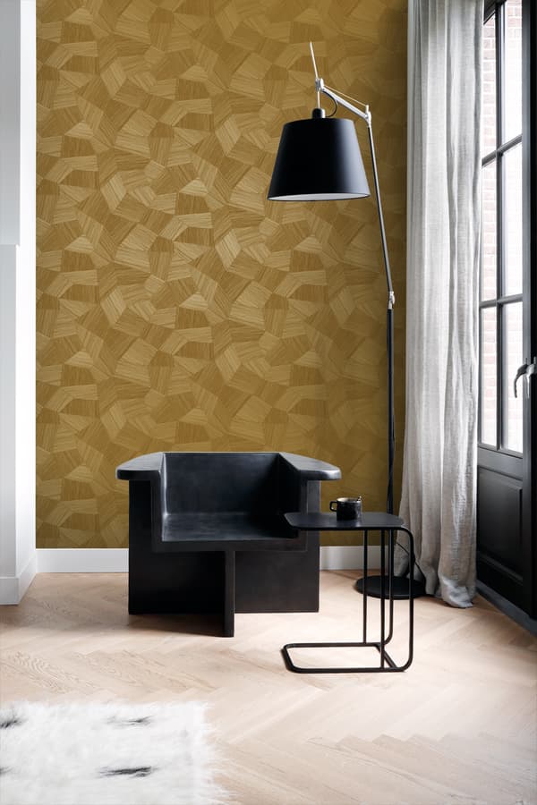 Origin Wallcoverings tapet tredimensionell grafik varmt guld 0.53 x 10.05 m